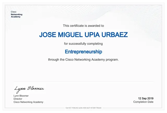 Certificado de Entrepreneurship