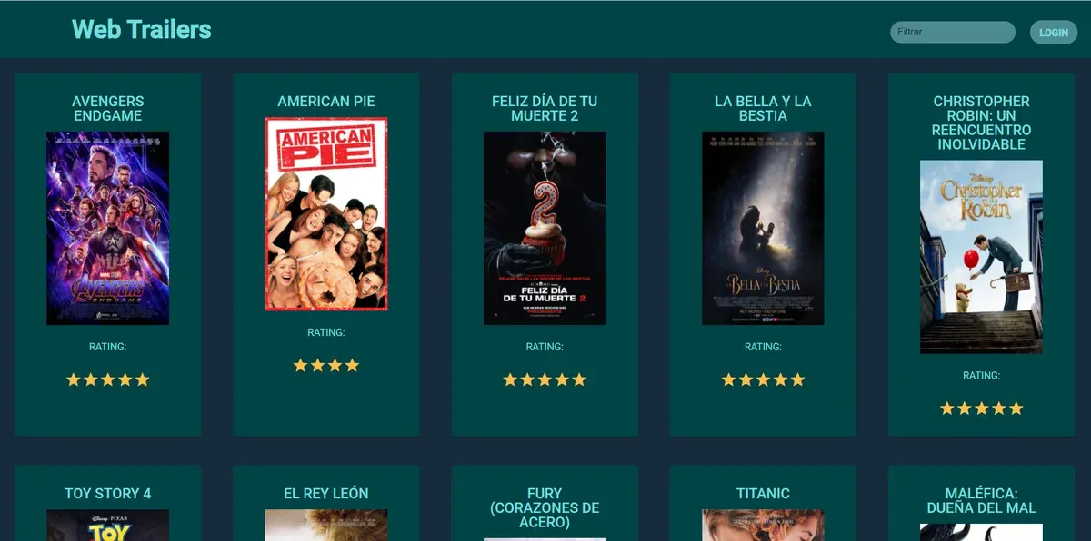 Vista de referencia de Plataforma de trailers